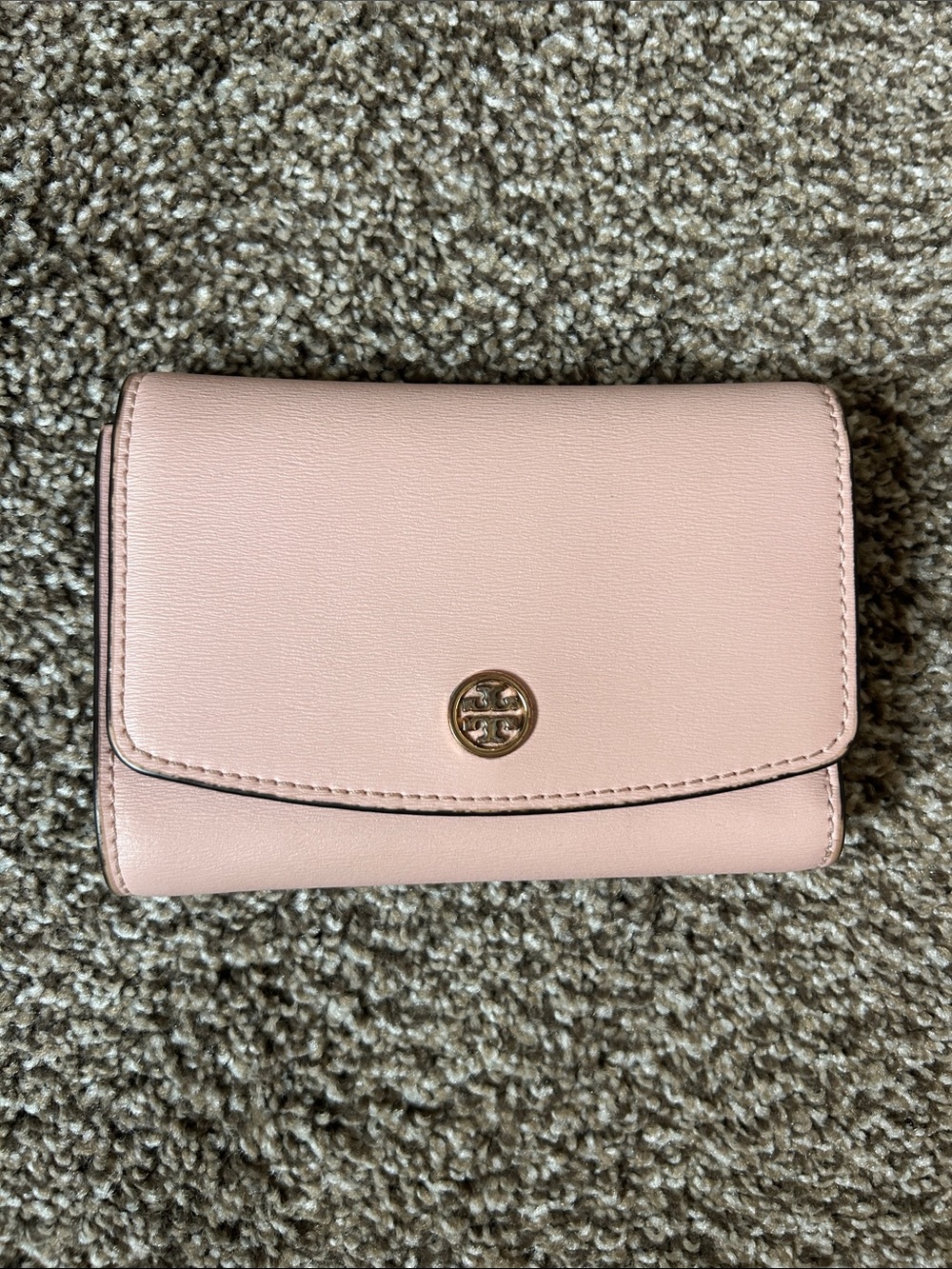 Tory Burch Pink Fold-Over Leather Wallet